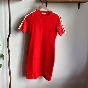 Opening Ceremony Bright Coral Dress With White Cut Out Detailing